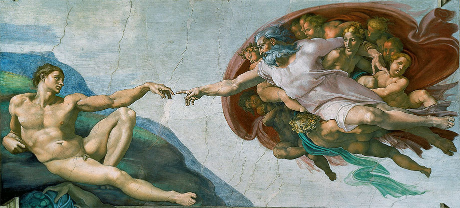 Сотворение Адама. Микеланджело